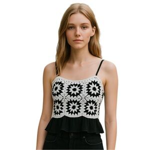 NWT Rebellion Again Crocheted Boho Crop Top
